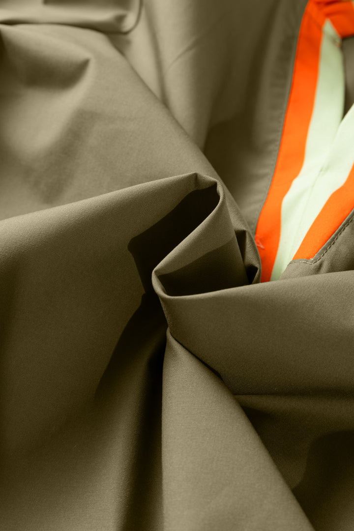 Four Leaf Clover Striped Trim Ruffle Split Neck Long Sleeve Blouse