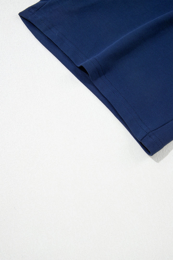 Dirty blue Contrast Trim U Neck Sleeveless Mini Dress
