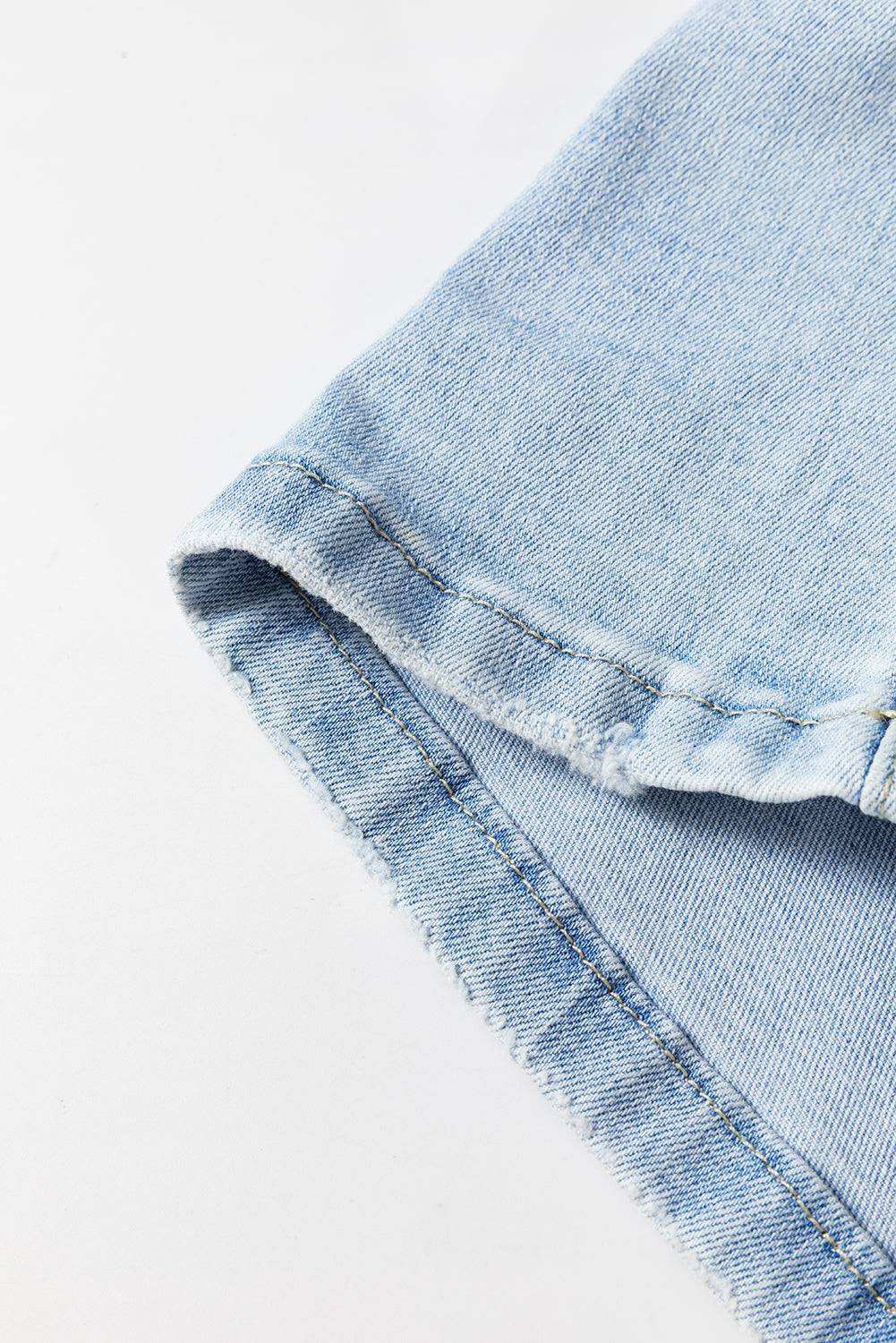 Beau Blue Vintage Light Wash Distressed Flare Jeans