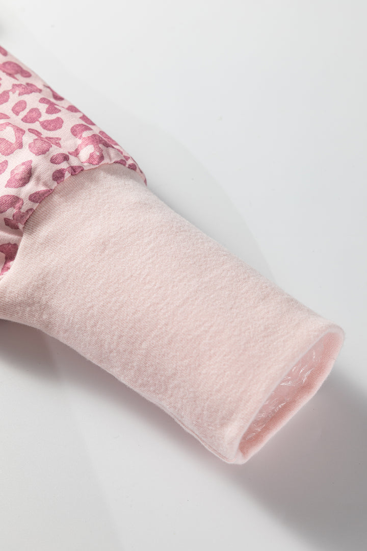 Leopard Print Patchwork Crew Neck Sweatshirt