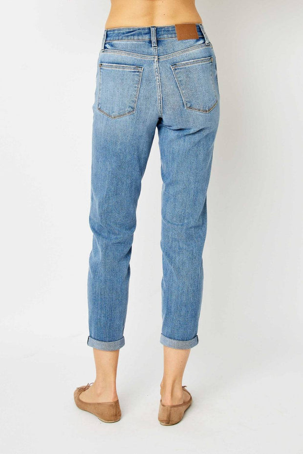 Judy Blue Full Size Cuffed Hem Slim Jeans -