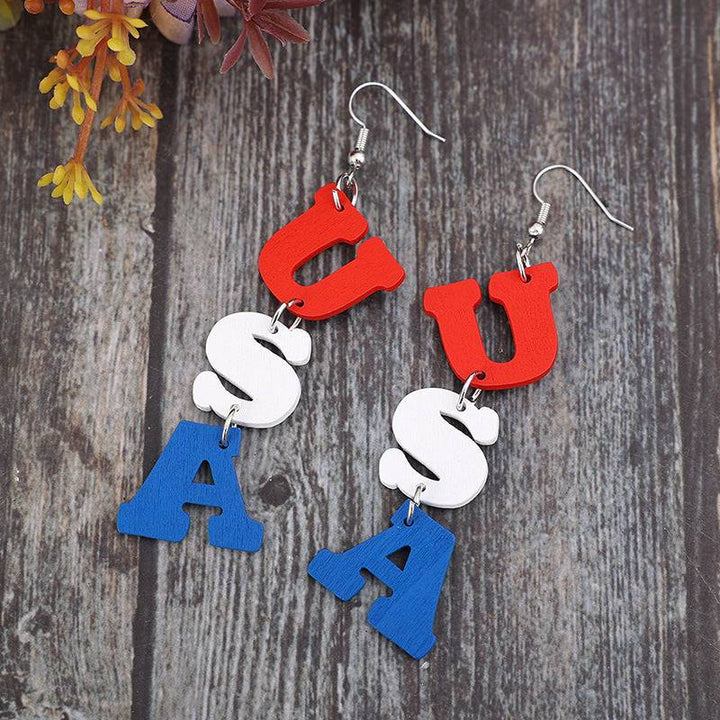 a pair of red, white, and blue acrylic letters