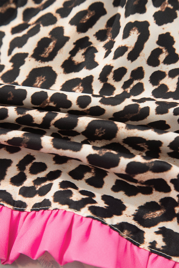 Polka Dot Contrast Ruffle Trim Shorts