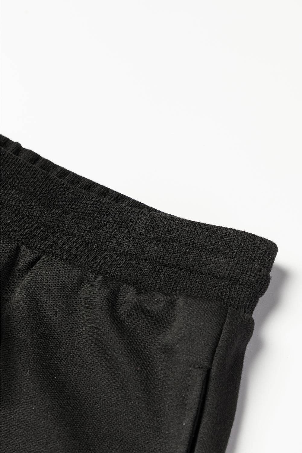 a close up of a pair of black pants