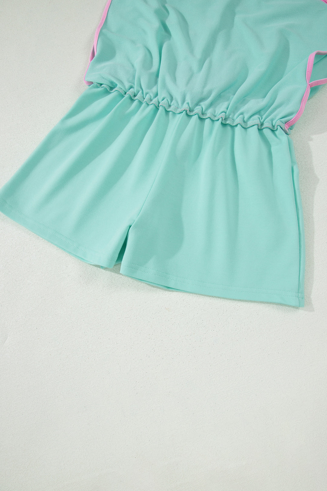 Colorblock Edge Drop Shoulder T Shirt and Skort 2Pcs Set