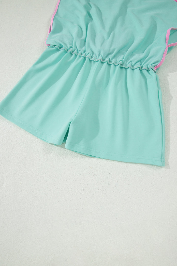 Colorblock Edge Drop Shoulder T Shirt and Skort 2Pcs Set