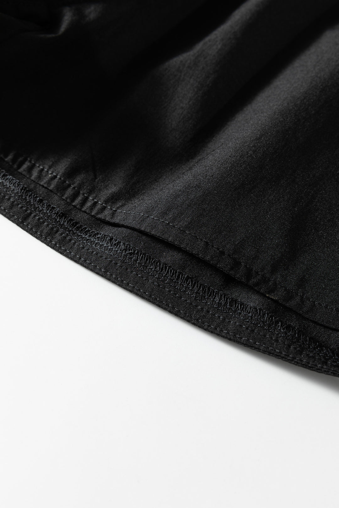 Black Elastic Waist Varsity Striped Detail Athleisure Shorts