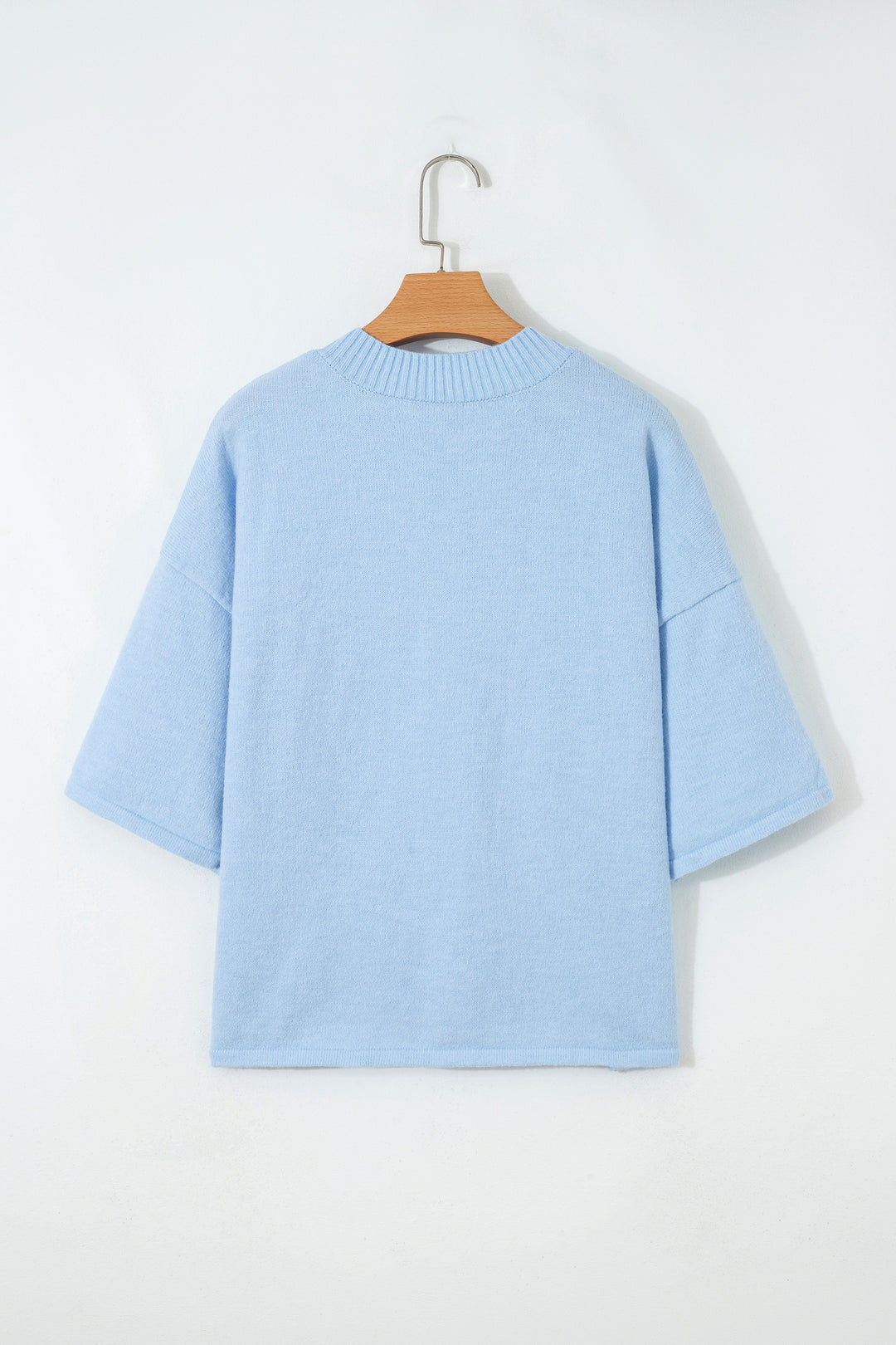 3/4 Sleeve Boxy Knit Button Down Sweater Cardigan