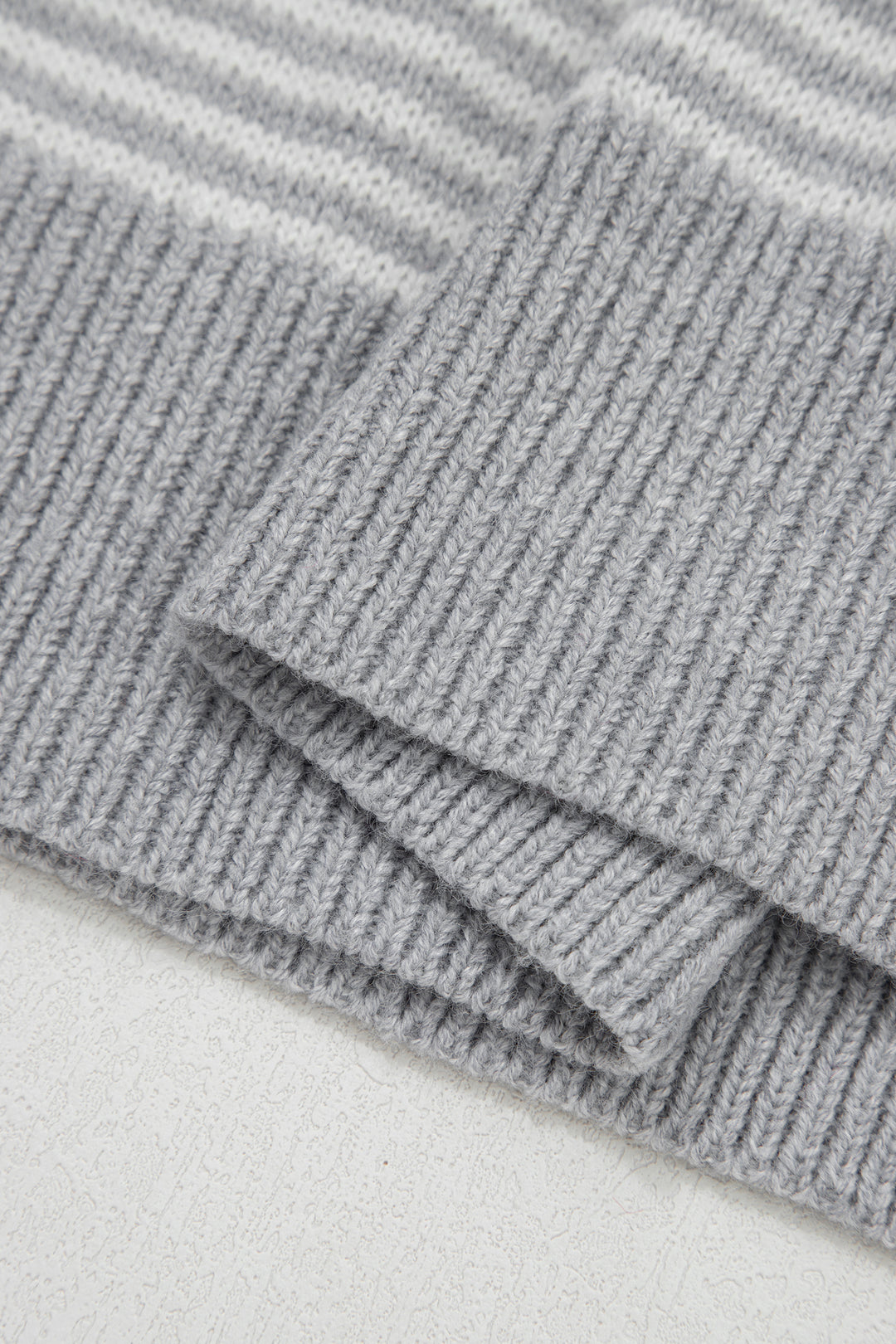 Stripe Contrast Heart Pattern Valentine Knit Sweater