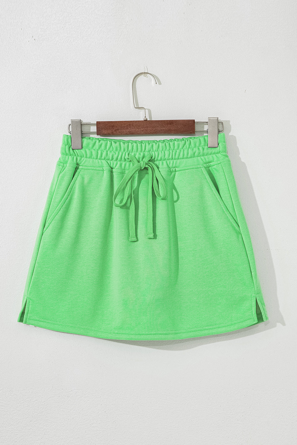 French Terry Drawstring Mini Skort with Pockets