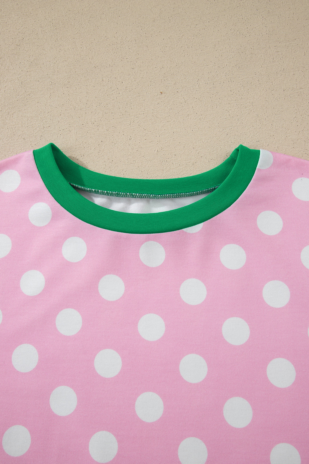 Polka Dot Contrast Edge Casual Short Set
