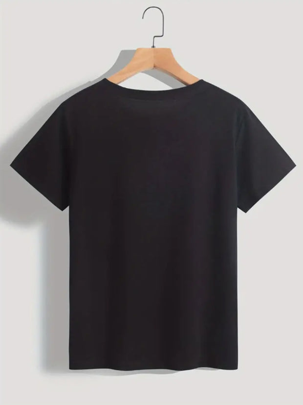 Graphic Round Neck Short Sleeve T-Shirt -