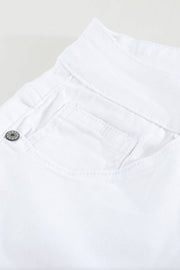 a close up of a pair of white pants