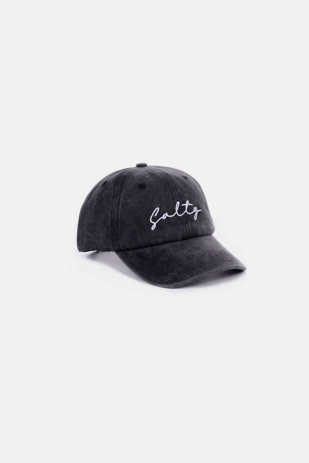a black hat with the word glitter written on it