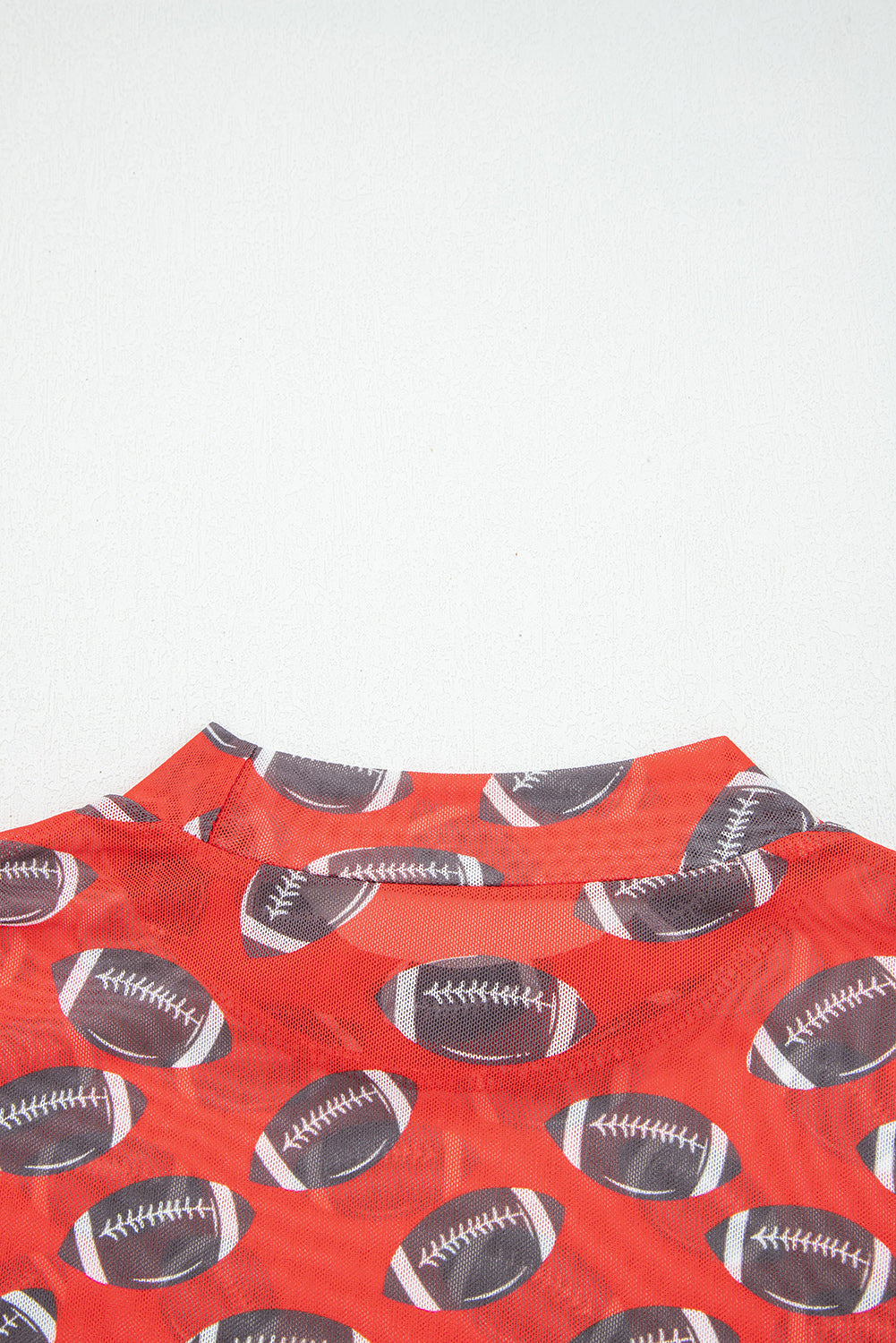 Game Day football Mesh Sheer Long Sleeve Top