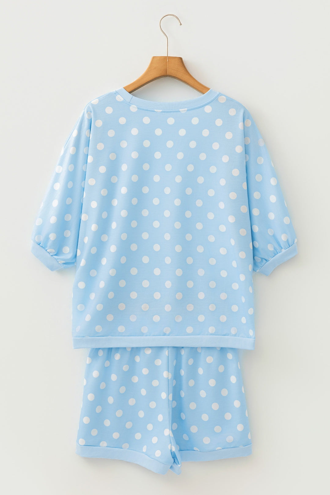 Polka Dot Oversized Top Drawstring Short Set