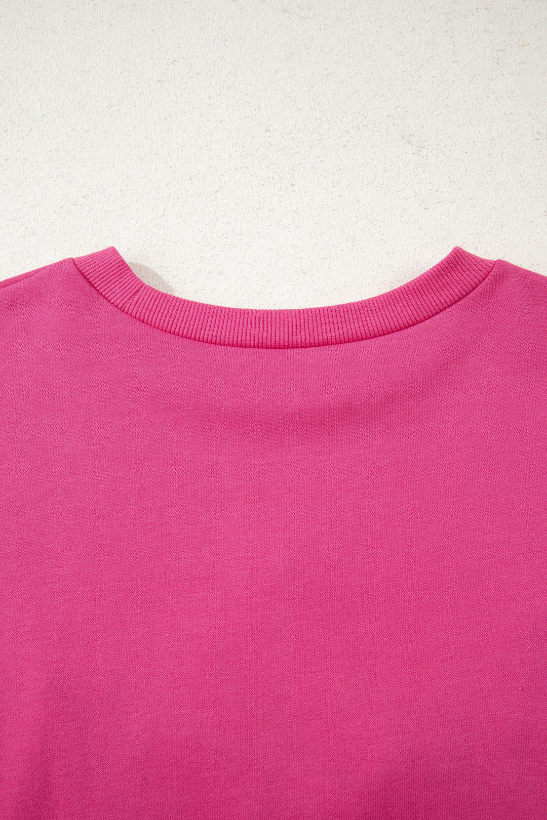 Rose Red Lucky Clover Embroidered Loose Pullover Sweatshirt