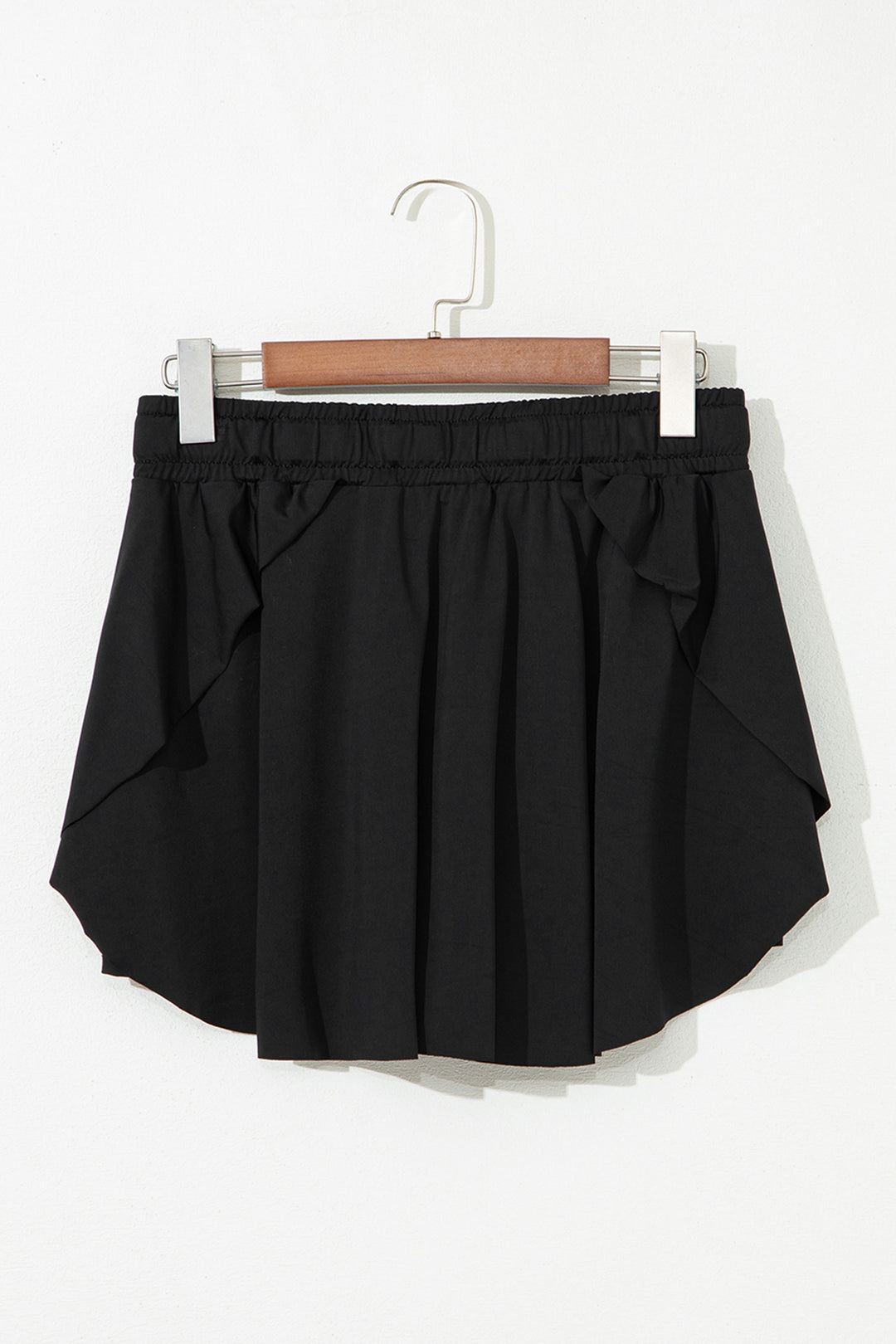 Black Drawstring Waist Above Knee Casual Shorts
