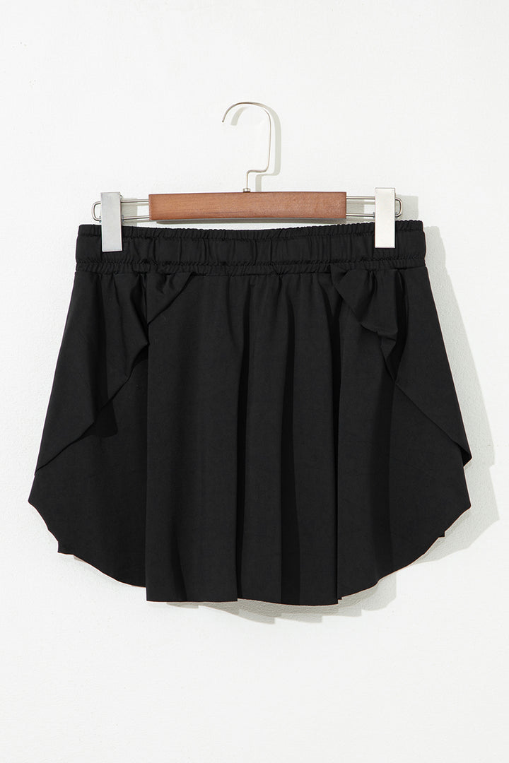 Black Drawstring Waist Above Knee Casual Shorts