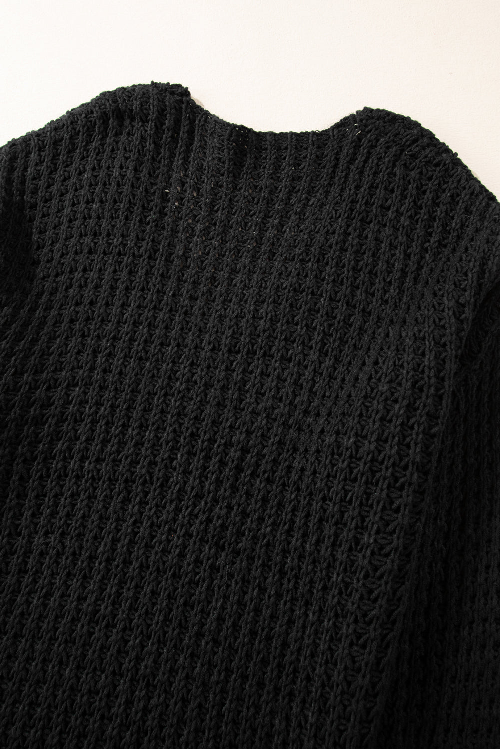 Hollow-out Crochet V Neck Sweater