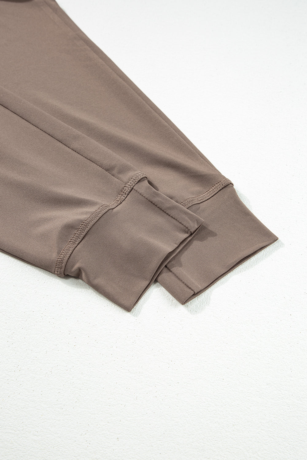 Dark Brown Drawstring Waist Pocketed Joggers