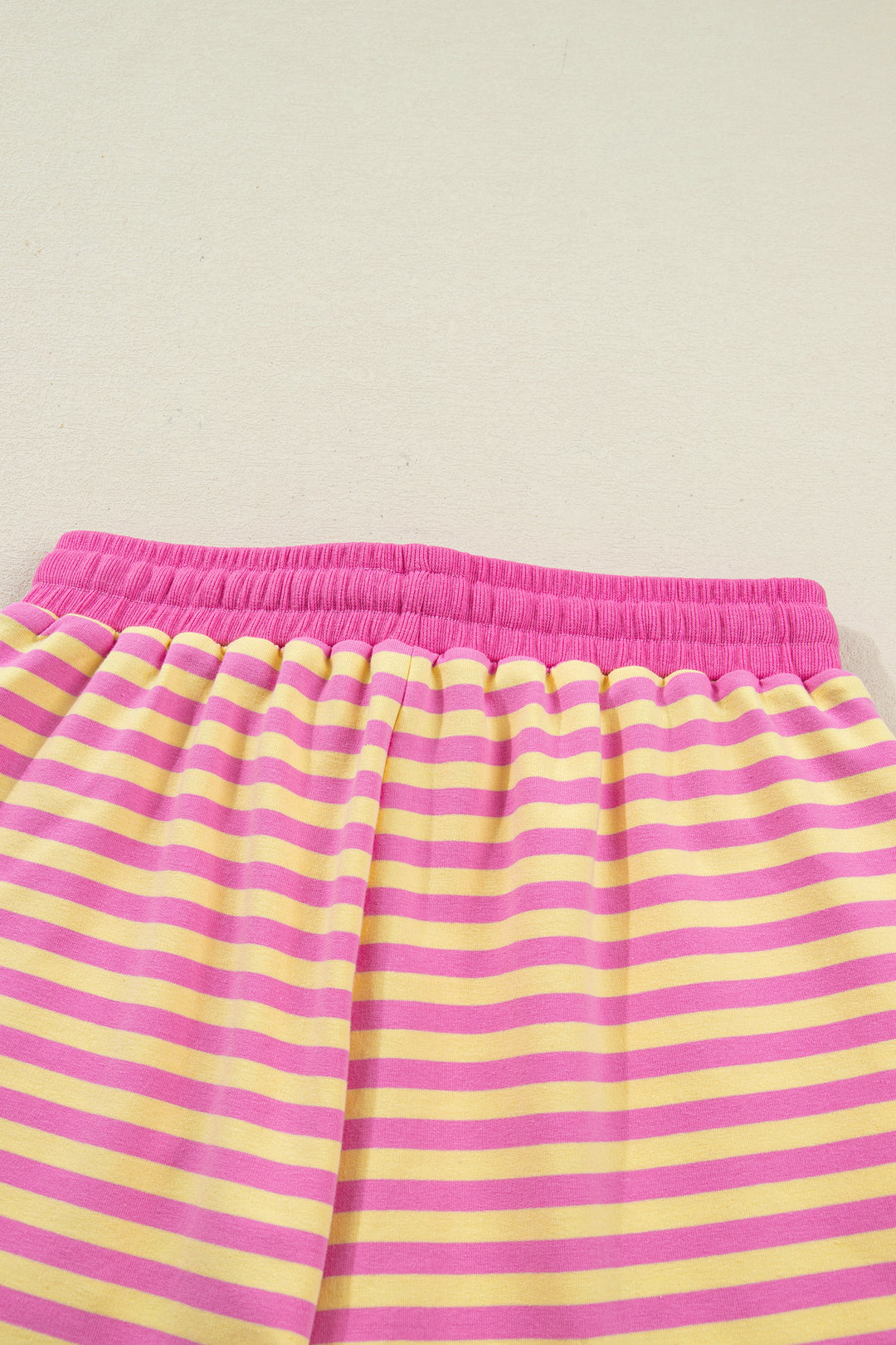 Stripe Drop Shoulder Boxy Casual Terry Short Set