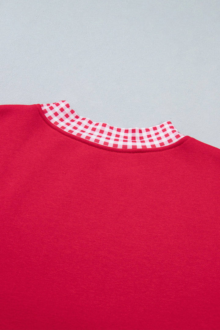 Colorblock Polka Dot Contrast Trim Oversized Sweatshirt