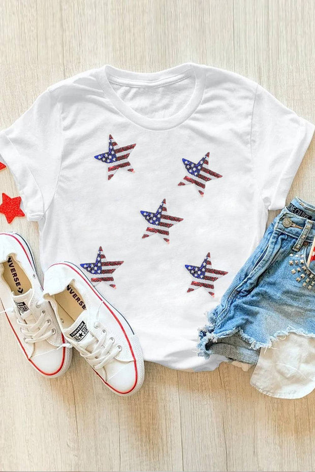 a pair of shorts and a t - shirt with an american flag design