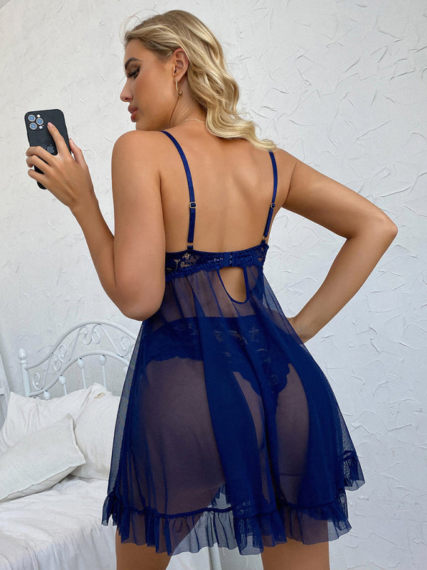 Women's V-neck lace lingerie set