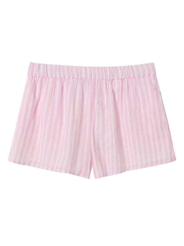 New women's casual oblique pocket striped shorts