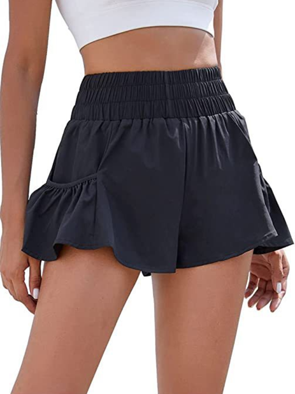 Women's Fitness Running Quick Dry High Waist Shorts with Pockets