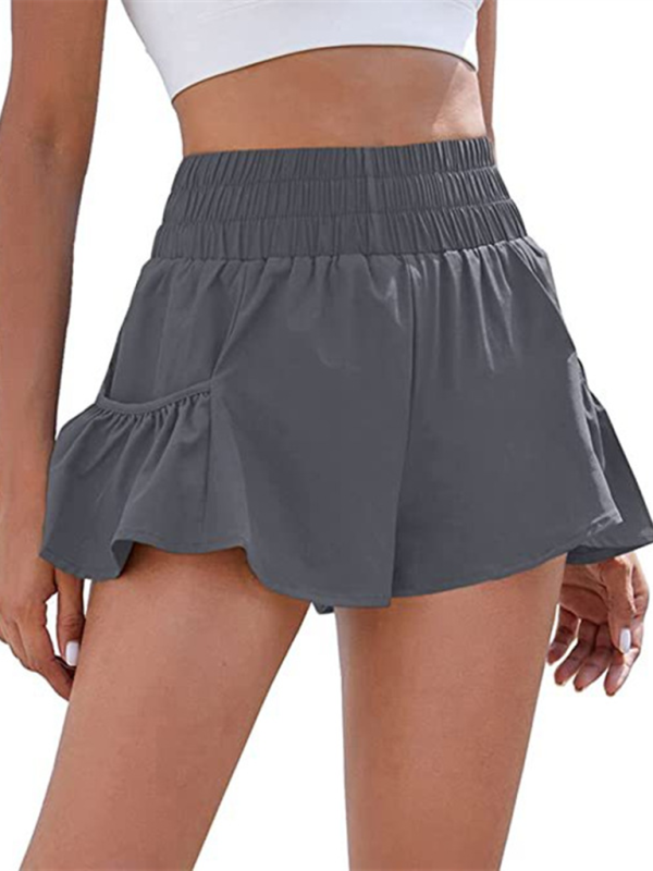 Women's Fitness Running Quick Dry High Waist Shorts with Pockets