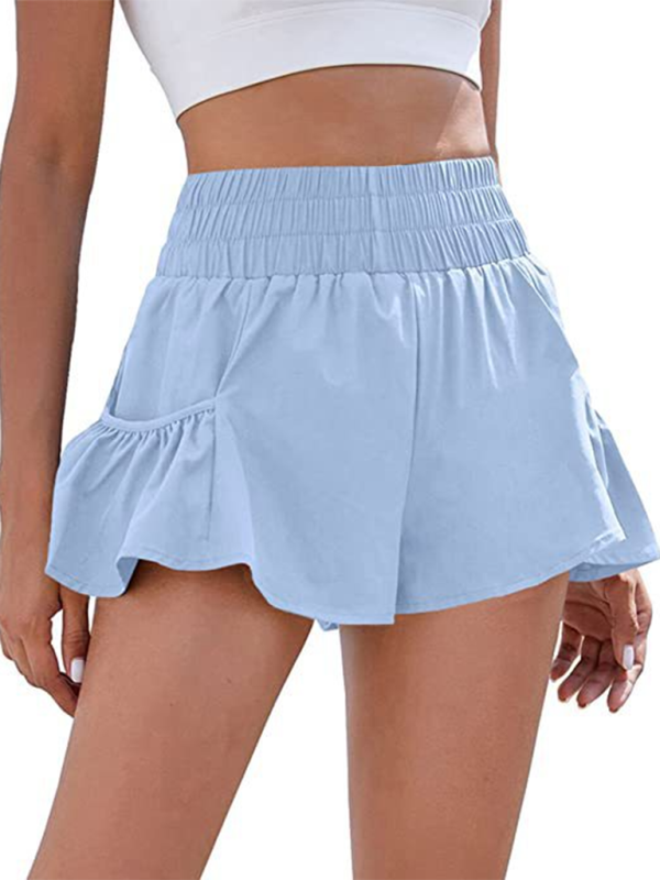 Women's Fitness Running Quick Dry High Waist Shorts with Pockets