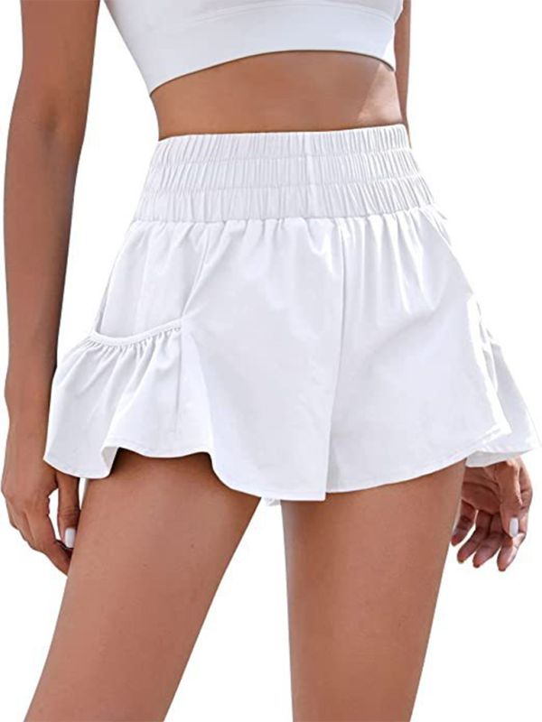 Women's Fitness Running Quick Dry High Waist Shorts with Pockets