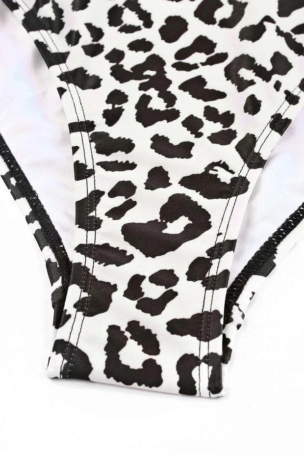 Leopard Cutout One-Shoulder One-Piece Swimsuit -