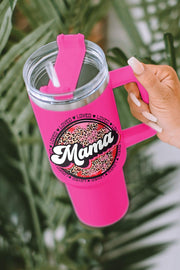 Mama Leopard Print Stainless Steel Insulate Cup with Handle 40oz -