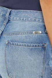 Kancan High Waist Chewed Up Straight Mom Jeans -