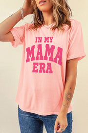 IN MY MAMA ERA Round Neck T-Shirt - Blush Pink / S