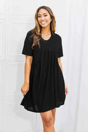 BOMBOM Another Day Swiss Dot Casual Dress in Black - Black / S