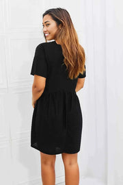 BOMBOM Another Day Swiss Dot Casual Dress in Black -