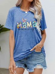 MAMA BUNNY Easter Graphic Tee - Cobalt Blue / S