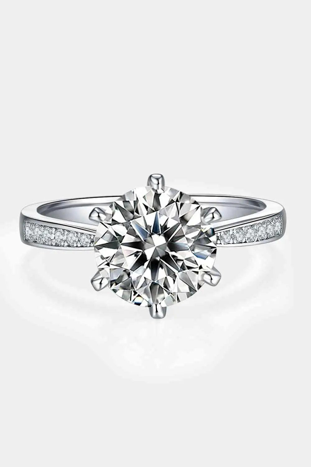 3 Carat Moissanite Side Stone Ring -