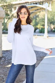 Basic Bae Full Size Round Neck Pocketed T-Shirt - White / S