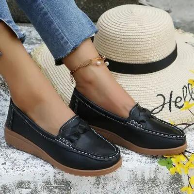 Weave Wedge Heeled Loafers Faith & Co. Boutique