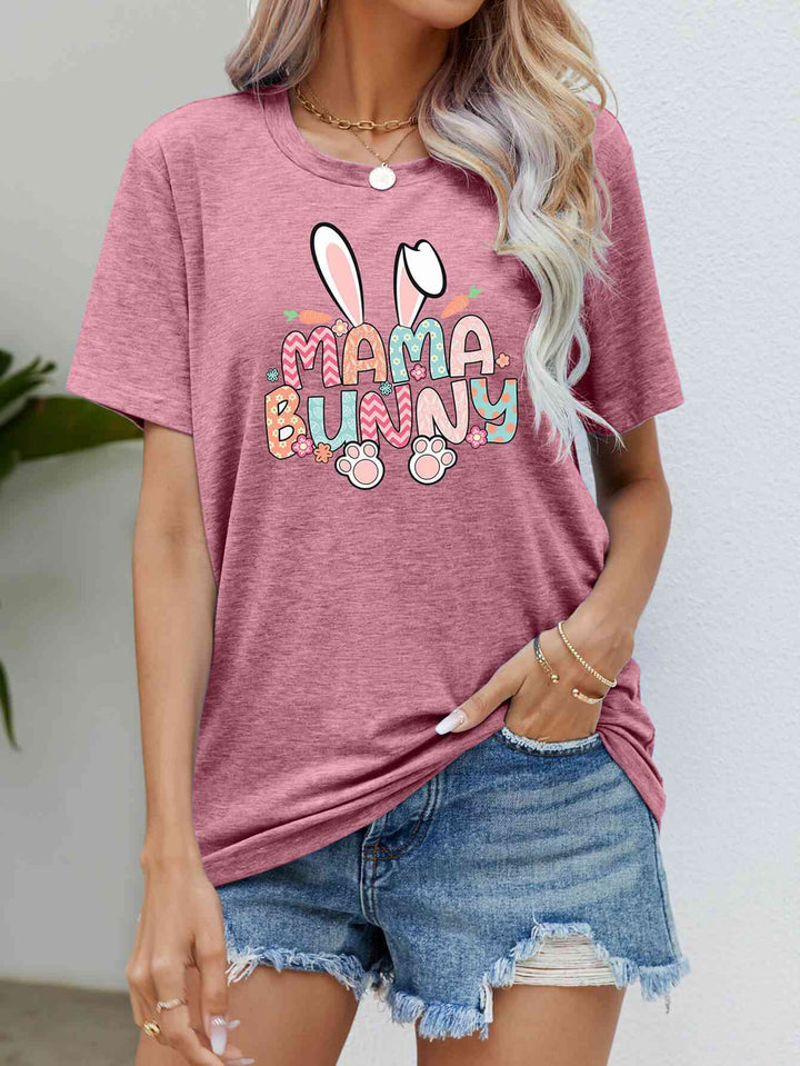 MAMA BUNNY Easter Graphic Short Sleeve Tee - Rouge Pink / S