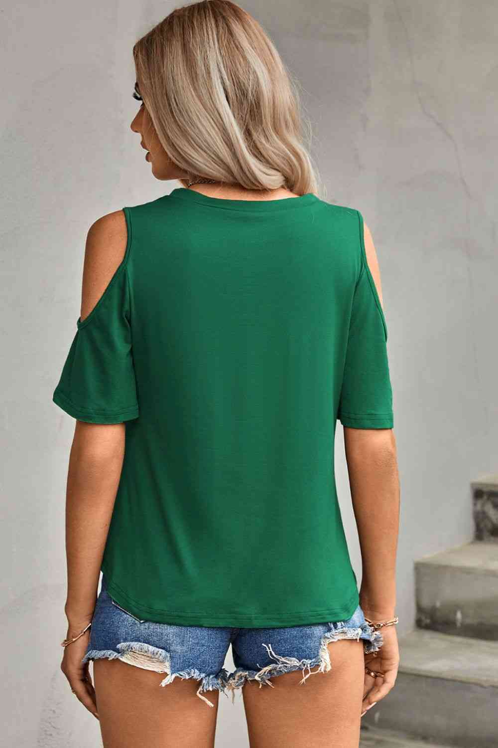 Tied Cutout Cold-Shoulder Top Faith & Co. Boutique