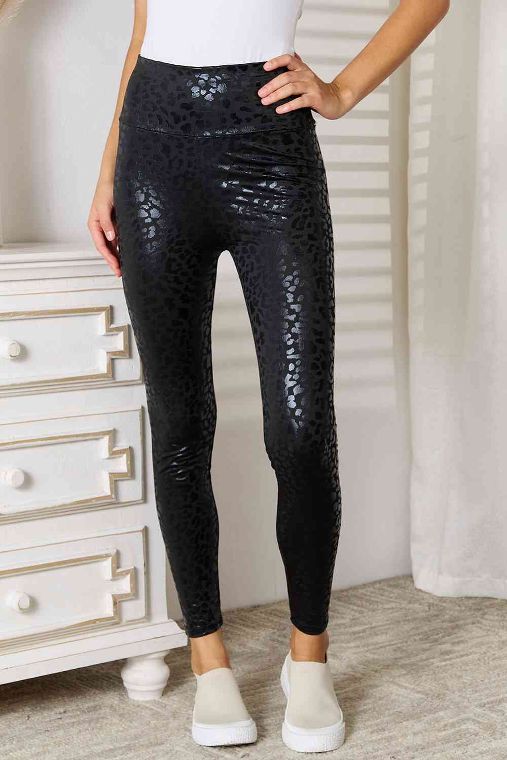 Double Take High Waist Leggings - Black / S