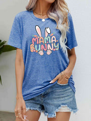 MAMA BUNNY Easter Graphic Short Sleeve Tee - Cobalt Blue / S