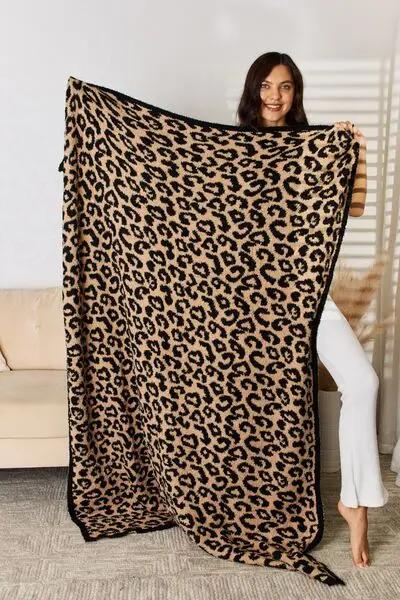 Cuddley Leopard Decorative Throw Blanket - Black / One Size