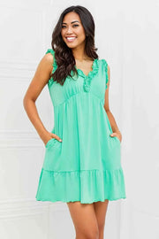 Culture Code Minty Fresh Full Size Ruffle Mini Dress -